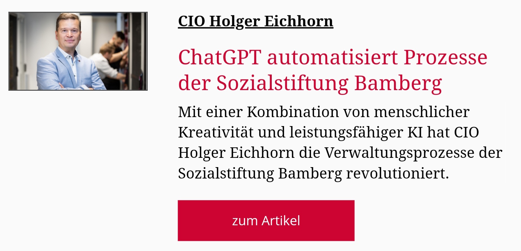 Holger Eichhorn auf cio.de